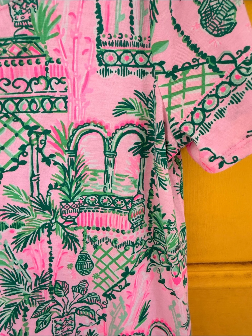 Lilly Pulitzer Pink Dress with Green Tropical Print - Picture 4 of 5